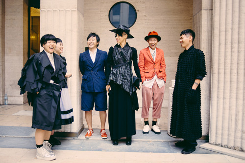 Comme des Garcons crew and Lily Gatins wearing Area by Barbara Bologna ss14 Taxidermy