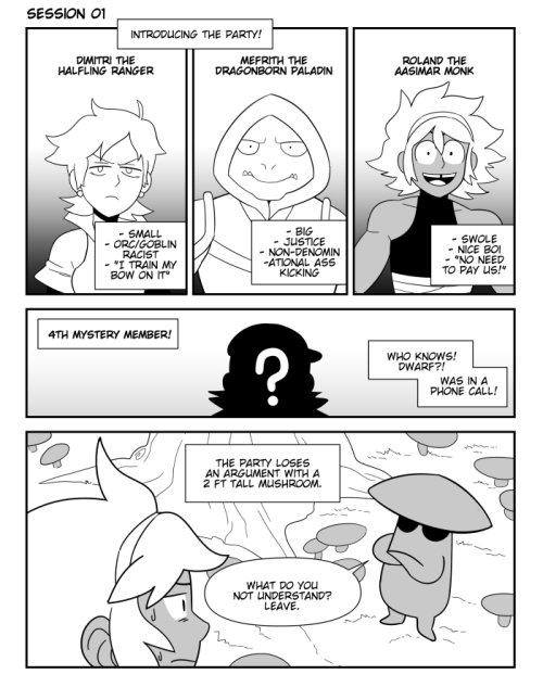 The first session of the SHAME GAME!We had our first session last Sunday. I figured it’d be fun to do an amusing recap comic. Dunno if I’ll be doing that each session, but if I do anything related to the D&D game (text posts, comics, doodles,