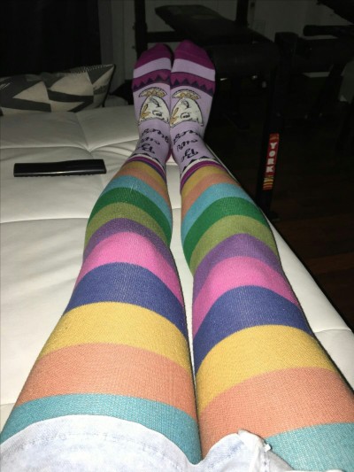 Porn photo Striped wool pantyhose