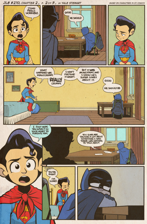 jl8comic: JL8 #270, Chapter Two, pgs. 1-3 by Yale StewartBased on characters in DC Comics.Like the F