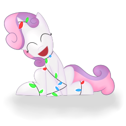 mrdegradation:sykobelle:For the third day of ponies, I gift to you, Sweetie Belle being cute with Christmas lights! I hope you like it.  sweeeeeeeeeeeeeeeeeeeeeet. thnx broham!! &lt;3 &lt;3 &lt;3&lt;3