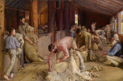 Tom Roberts - Shearing the rams - 1890