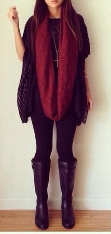 Winter outfit :) leggins and high boots, I kind of nervious for going out to the