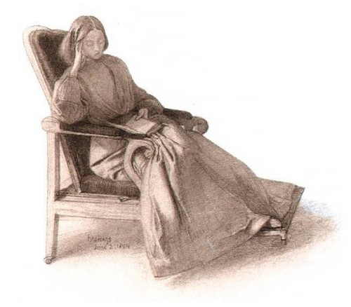 artist-rossetti: Elizabeth Siddal, 1854, Dante Gabriel Rossetti