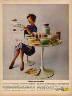 oldadvertising:  Clever on Sunday, Tupperware ad, 1962 