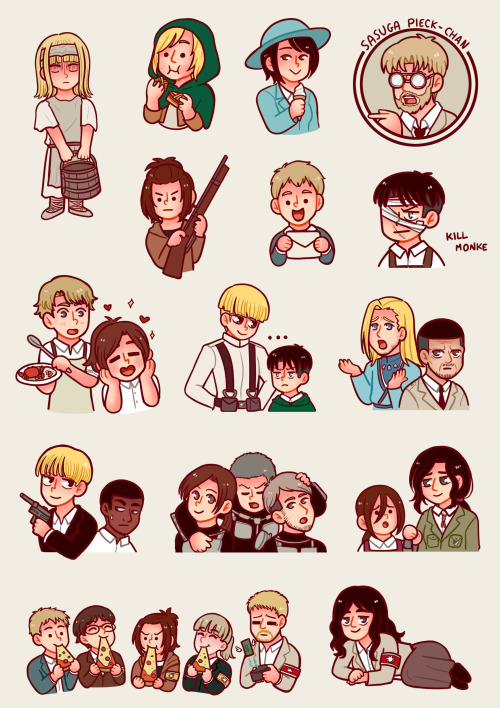 Another Attack on Titan sticker sheet with some of my favorite moments post timeskip!  You can find 