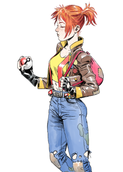 elephantfist:  Misty/Kasumi, but a bit older. What is she contemplating while looking at that pokeball? I dunno 