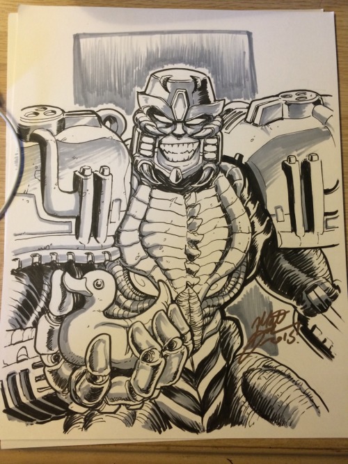 chrismcfeely:  spankzilla85:  Botcon sketches, part 1!  Krulos from Dino Riders, man, that’s getting deep into the Welker resume!