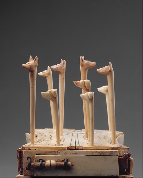 chasing-yesterdays: Egyptian game of Hounds and Jackals, made from ivory and ebony, ca, 1814-1805 BC