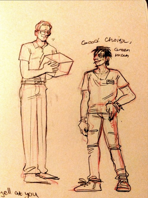 Well, It's Kinda Old Sketches Of Teenagers Au. Oswald Is An Emo Working In A Geek Store With Various