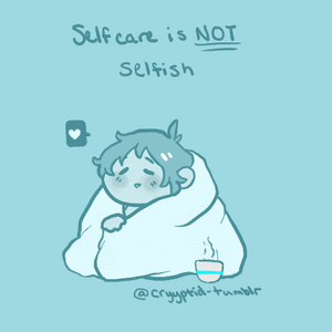 fuckin-bigfoot:“Self care is not selfish”reminder from our favourite blue boi to love yourself~