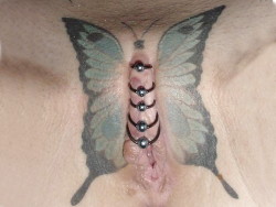 Tattoo And Pussy Closed By Rings Form A Good Example Of The Frequently Used Butterfly