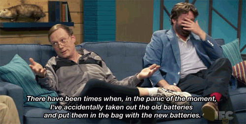 picklesandwine:  Danny Mahoney, life of the party, will bring the music (and the batteries).  Galifianakis can’t even handle it, I love this so much!