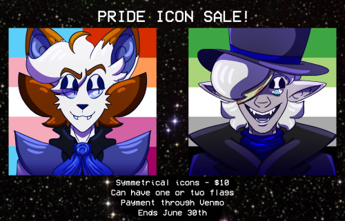Pride icon sale! Can draw any type of character. Unlimited slots for now. DM me if interested!