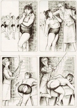 badnaughtymommy:  dundee47:  Plump schoolgirl avoiding PE and getting caught by the Head Mistress who takes her into the gym for a bare bottom caning.  I need this… 