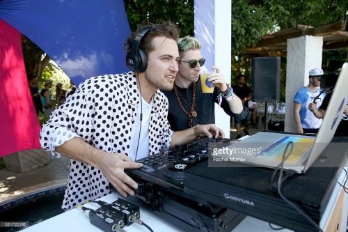 didijusts-s-saywalkthemoon:    Nick Petricca and Kevin Ray of Walk The Moon at the Pandora Indio Invasion at Cree Estate on April 16, 2016 in Cathedral City, California.   