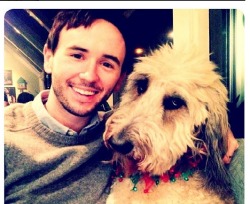 menandtheirdogs:  broadwaymenwithdogs: Garett and Remy Hawe reunited for the holidays! 