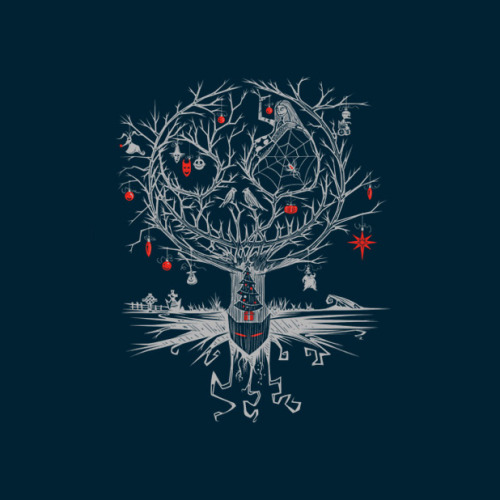 teefury:  Ornamental Nightmare by onebluebird - December 3rd at http://teefury.com  Whoa, what a cool design