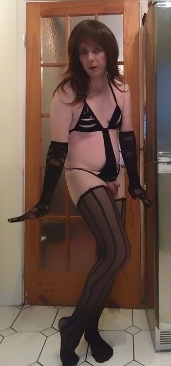 exposed-sissies: Such a slutty little outfit sissy!  And usually i yell at all you pathetic cunts f