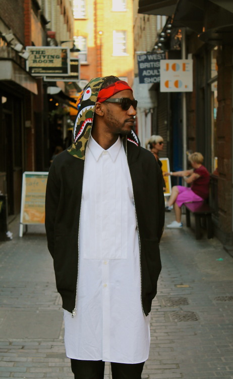 blackfashion:  Name: Nuda Blog: apeshallneverkillpeng.tumblr.com From: London Wearing: Bape hoodie &