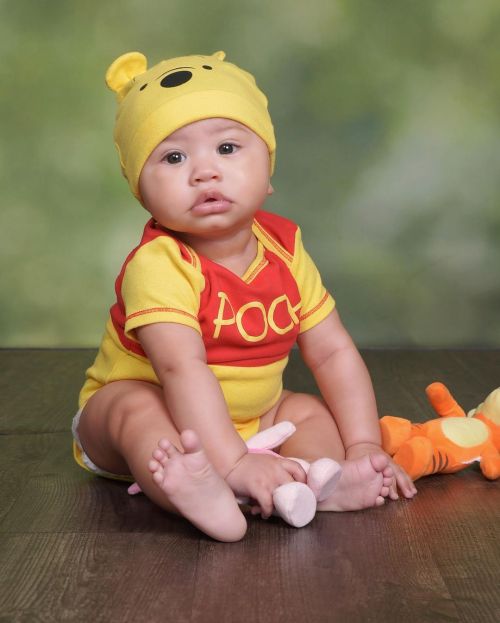 Pooh series part 1 Happy 6th months Ryu! I love you! Look how cute!! #winniethepooh #baby #gerberpho