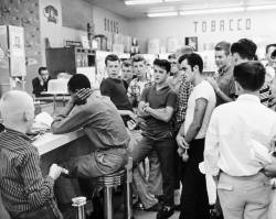 nothingexceedslikeexcess:  historicaltimes:  Harassment during a civil rights sit-in at the Cherrydale Drug Fair in Arlington, VA June 10, 1960 - Read More.  The ugly side of vintage.