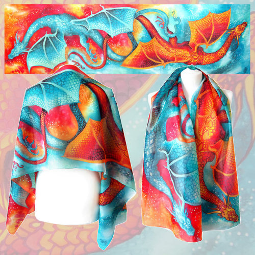 sosuperawesome:Hand Painted Silk ScarvesMinkuLUL on EtsySee our #Etsy or #Scarves tags