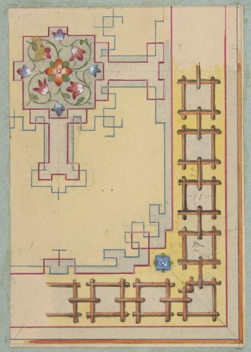 Partial design for ceiling decorated in chinese motifs by Jules-Edmond-Charles Lachaise, Drawings an