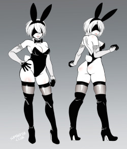 samanatorclub:Easter is here. So, it’s perfect time to draw bunny girls, and 2B is an excellent choice. Don’t you agree, eh?