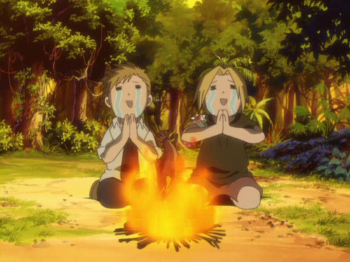 little-daisies:  Elric Brothers: Surviving in the woods     