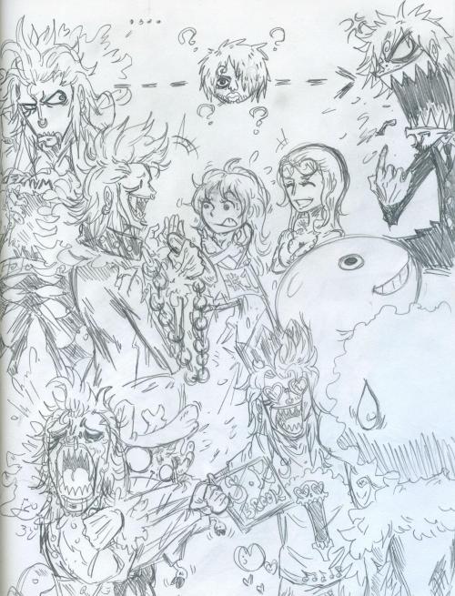 sleepysketcher: &ldquo;A Saturday Spent with the Strawhat Pirates&rdquo; (My first time drawing Bar