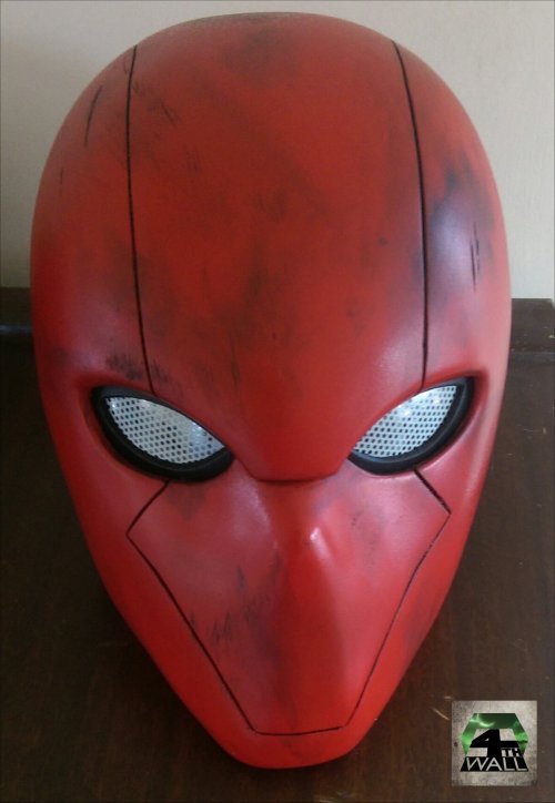 Battle Damaged red Hood Helmet with comic Lenses