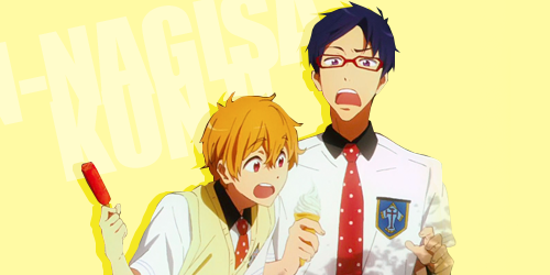 nanassse:  boyfriends (◡‿◡✿)  #and nagisa’s like yo fuck my hotdog i’ve got a better one on my left