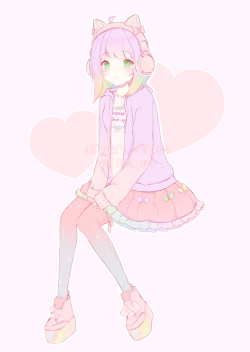 tiny-art-princess:  Commission for @pantsu-dorobou of her adorable OC   ♥   