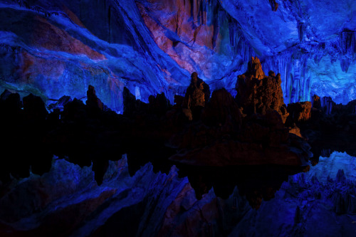 awkwardsituationist: the reed flute (or karst) cave in guilin, southern china, was carved out of the