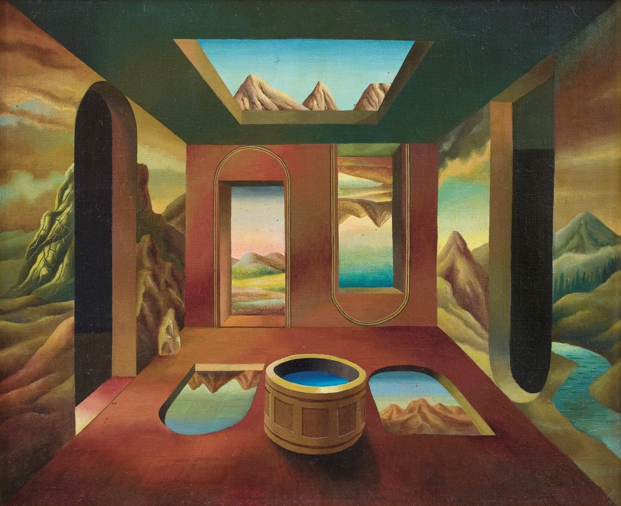 Henryk Waniek — The Theater of the World III (oil on canvas, 1976)