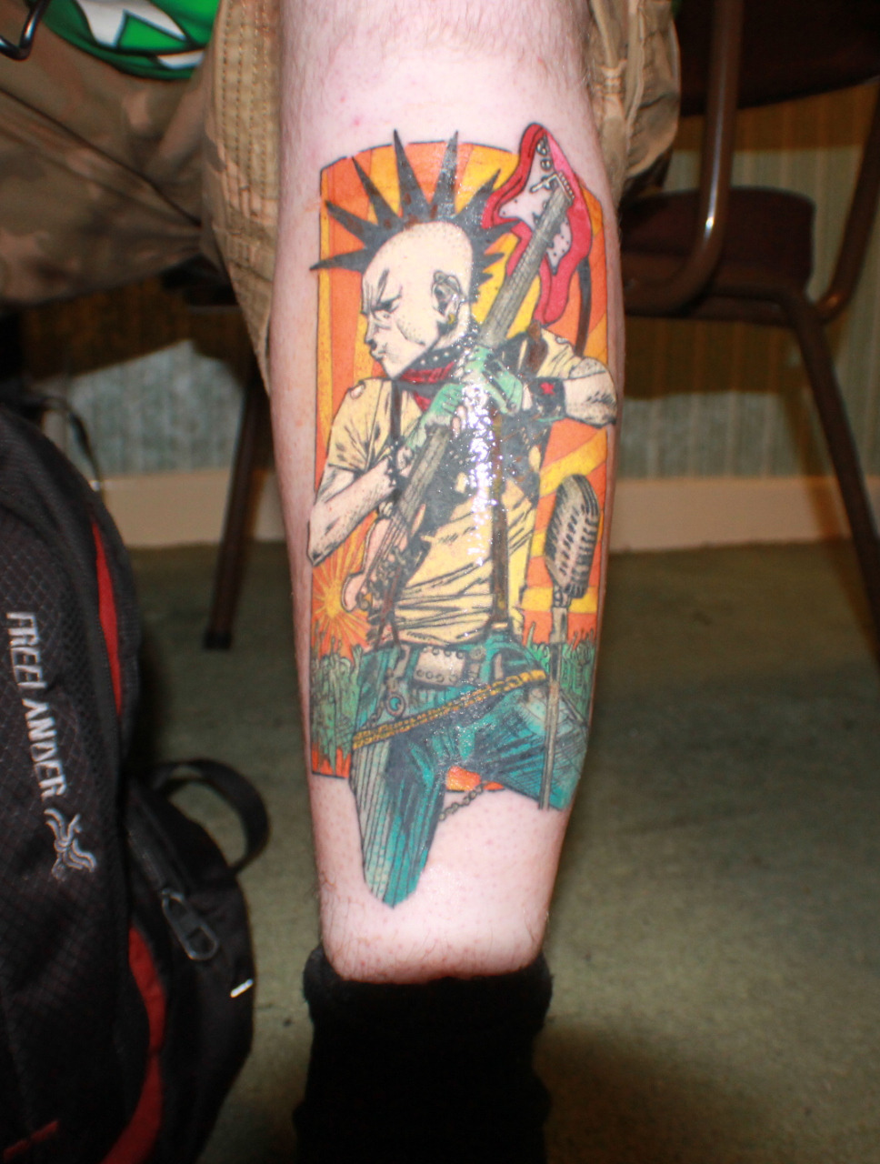 fuckyeahtattoos:  Punk Rock Jesus! Done by Shifty Shamrock, Carlow, Ireland.