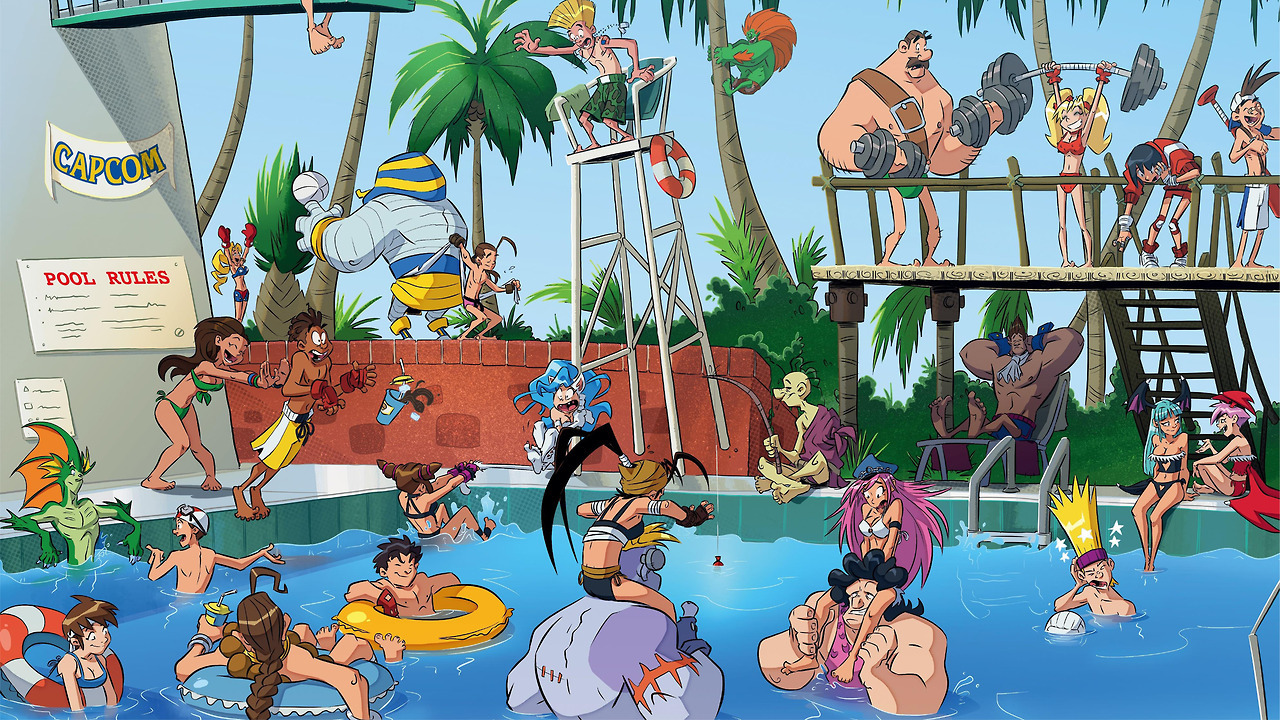 dicktripwire:  Wallpapers from Street Fighter &amp; Friends: Swimsuit Special