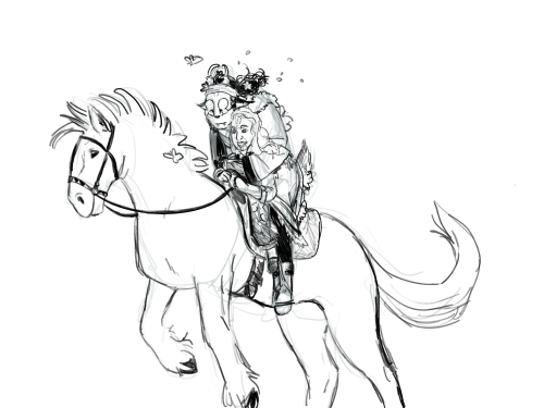 Just a dwelf and firbolg on a ClydesdaleHaraj is absolutely terrified of horses Clementine belongs t