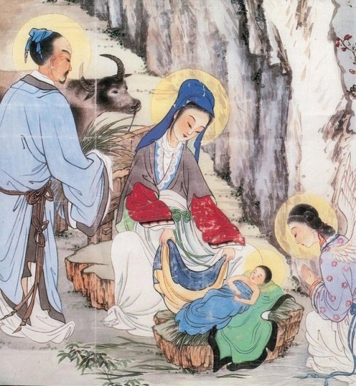 womb-and-the-cloud:Unknown Artist. The Nativity of Christ. Chinese. 20th century.