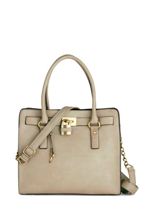i-love-polka-dots:  Full Course Load Bag in Stone - 14 inch