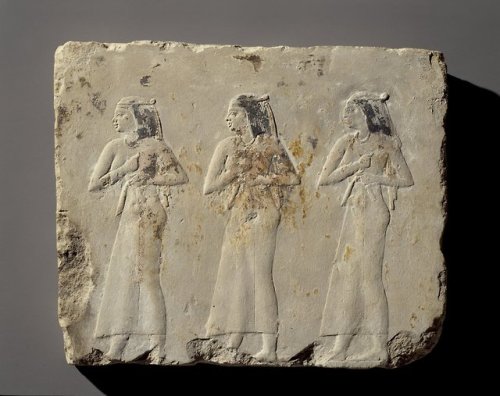 Relief of three women in a funeral procession, probably from a tomb chapel Egyptian, Late Period, 38