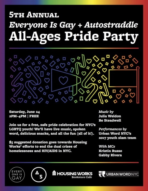 Everyone Is Gay + Autostraddle All Ages Pride Party!It’s almost time for our 5th Annual All Ag