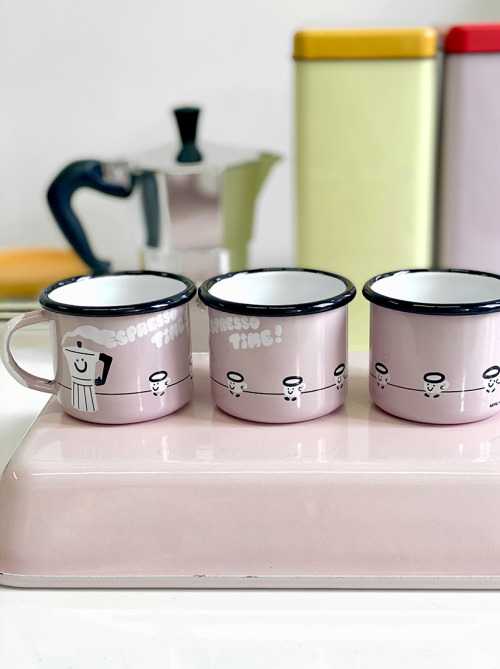 BIG + mini enamel mugs☕️☕️☕️natalikoromoto.dog