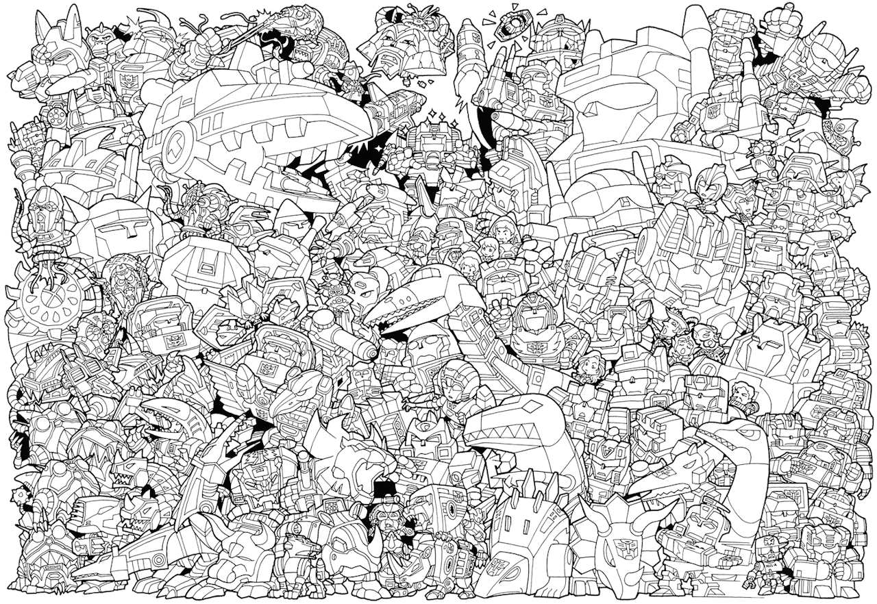 space-bridge-to-nowhere:  Super deformed Transformers by Hidetsugu Yoshioka, created