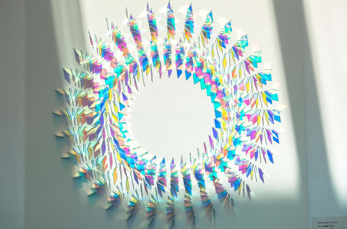 itscolossal:Dichroic Glass Installations by Chris Wood Reflect Light in a Rainbow of Color