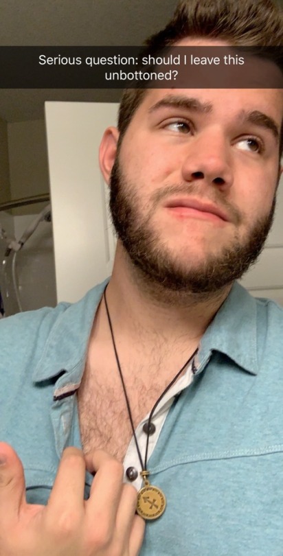 briarin: briarin:  My attempt at thirst trapping  I can’t spell unbuttoned, apparently. 