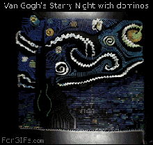 clayorey:  Van Gogh’s Starry Night with dominos