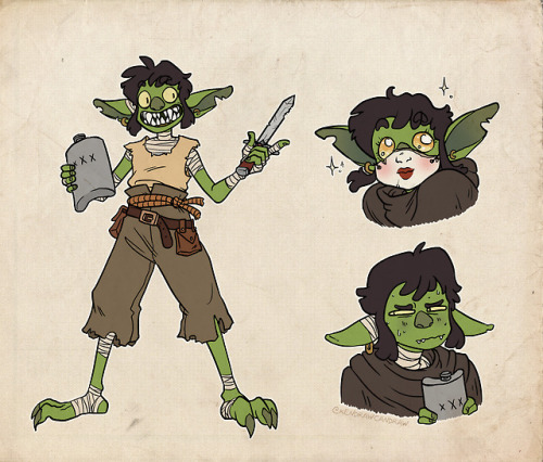 kendrawcandraw:A redesign of Nott, for a commissioner! [image description: three drawings of Nott, a