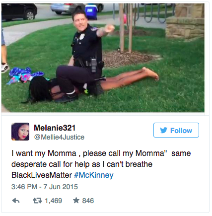 salon:  Twitter explodes over #McKinney, Texas cop who tackled black teen girl in video